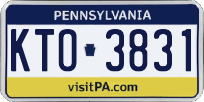 PA license plate KTO3831