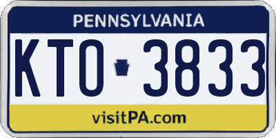 PA license plate KTO3833