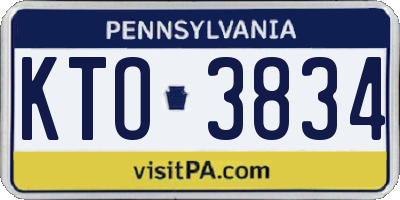 PA license plate KTO3834