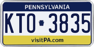 PA license plate KTO3835