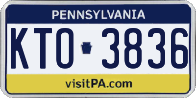 PA license plate KTO3836