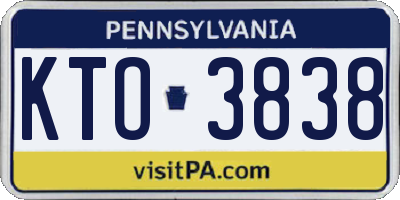 PA license plate KTO3838