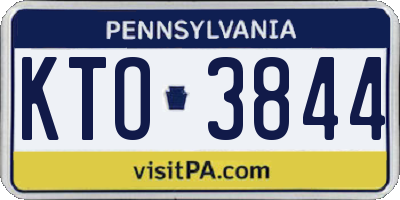 PA license plate KTO3844