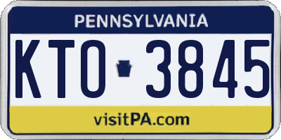 PA license plate KTO3845