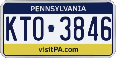 PA license plate KTO3846