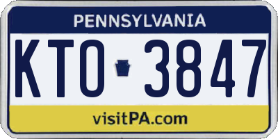 PA license plate KTO3847