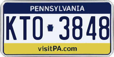 PA license plate KTO3848