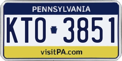 PA license plate KTO3851