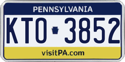 PA license plate KTO3852