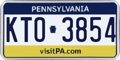 PA license plate KTO3854