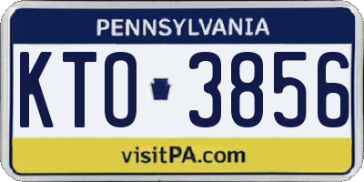 PA license plate KTO3856