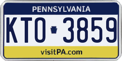 PA license plate KTO3859