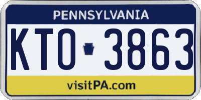 PA license plate KTO3863