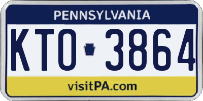 PA license plate KTO3864