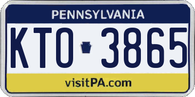 PA license plate KTO3865