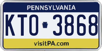 PA license plate KTO3868