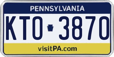 PA license plate KTO3870