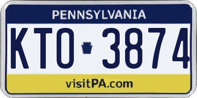 PA license plate KTO3874