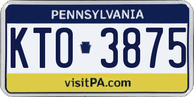 PA license plate KTO3875