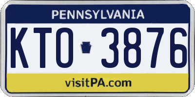 PA license plate KTO3876