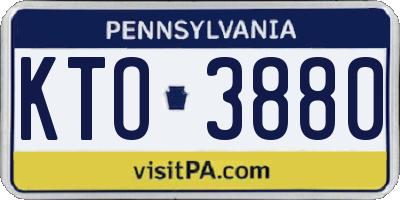 PA license plate KTO3880