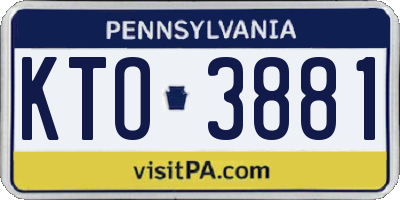 PA license plate KTO3881