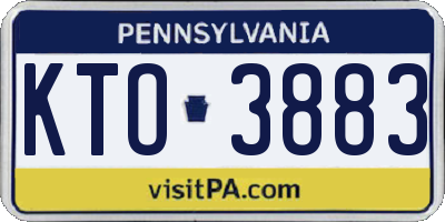 PA license plate KTO3883