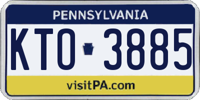 PA license plate KTO3885
