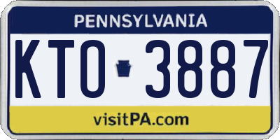 PA license plate KTO3887