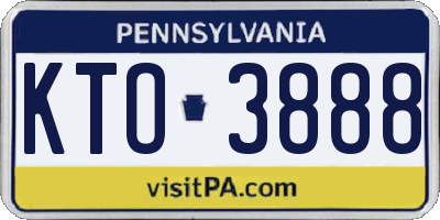 PA license plate KTO3888