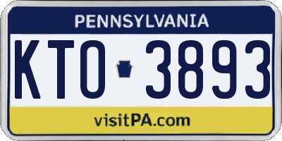 PA license plate KTO3893
