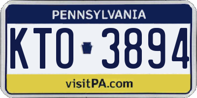 PA license plate KTO3894