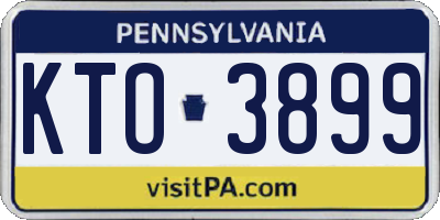 PA license plate KTO3899