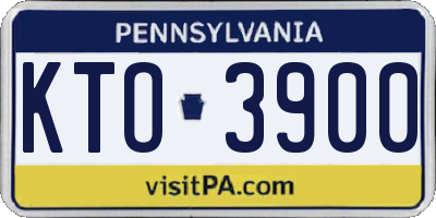 PA license plate KTO3900