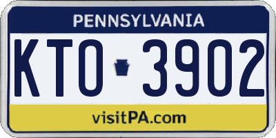 PA license plate KTO3902