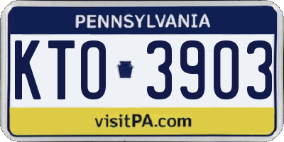 PA license plate KTO3903