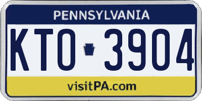 PA license plate KTO3904