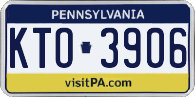 PA license plate KTO3906