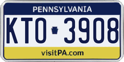 PA license plate KTO3908