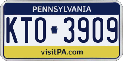 PA license plate KTO3909