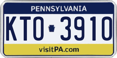 PA license plate KTO3910