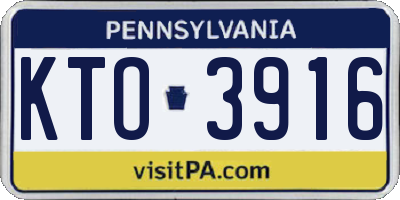 PA license plate KTO3916