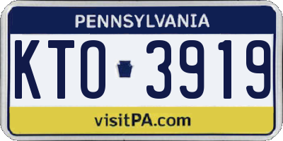 PA license plate KTO3919