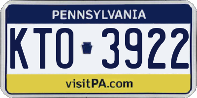 PA license plate KTO3922