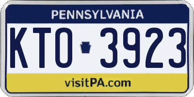 PA license plate KTO3923