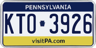 PA license plate KTO3926