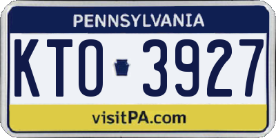 PA license plate KTO3927