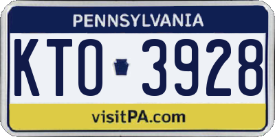 PA license plate KTO3928