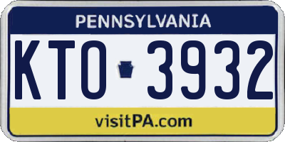 PA license plate KTO3932