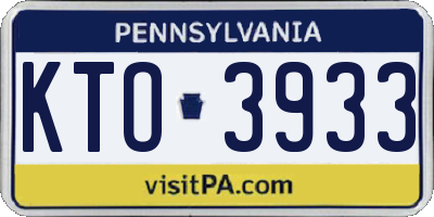 PA license plate KTO3933